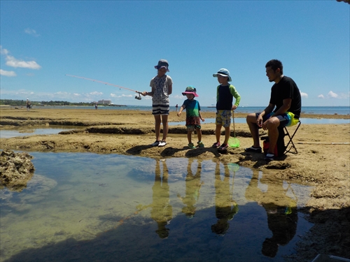 残波ビーチの奥で熱帯魚